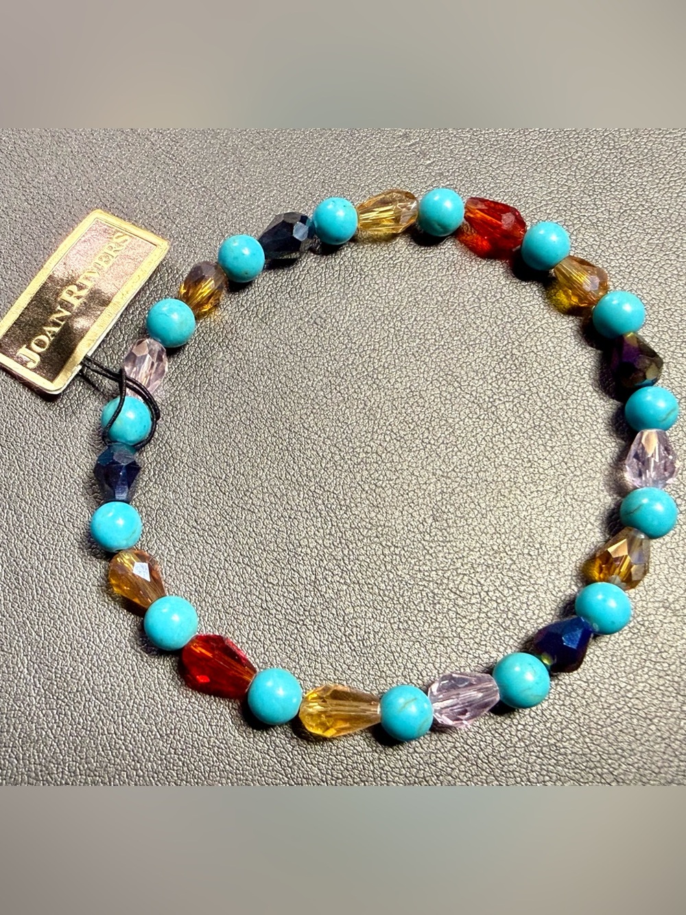 Joan Rivers Turquoise & Multi-Color Faceted Bead Stretch Bracelet